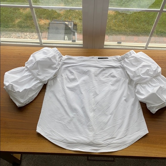 Off-the-Shoulder, Puff-Sleeve Blouse - Picture 1 of 4